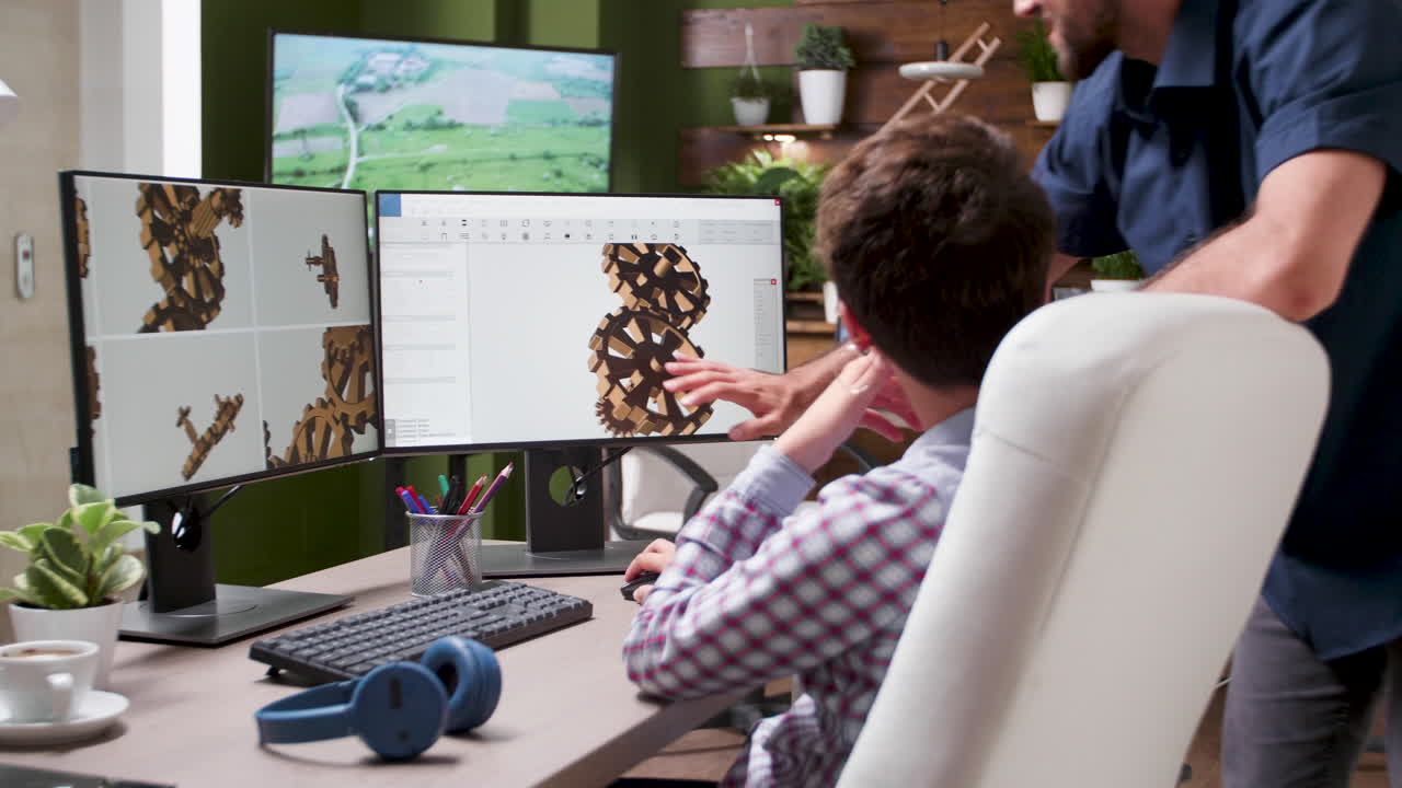 Team working on 3D design project