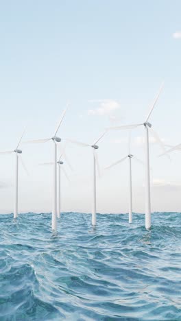 offshore wind turbines generating clean energy in the ocean. vertical animation