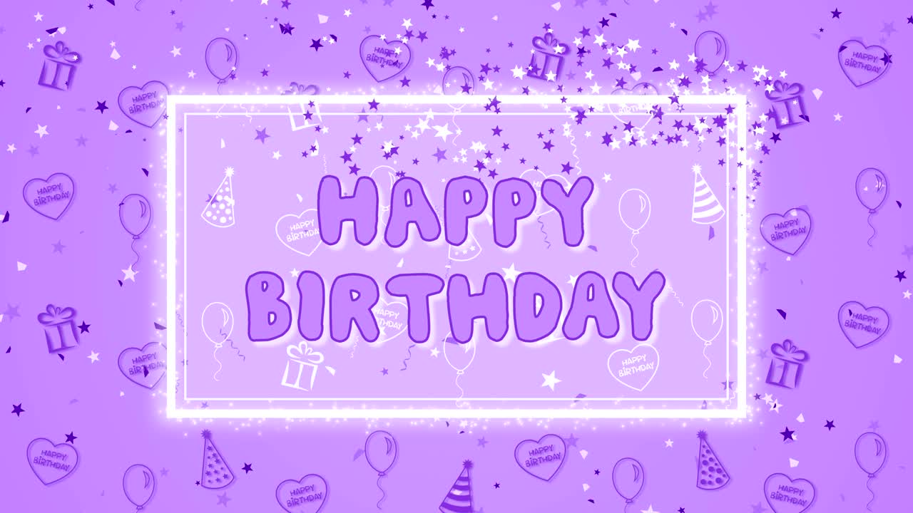 абстрактный фон счастливого дня рождения с воздушными шарами, шляпами и сердцами