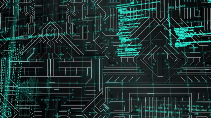 Data on black circuit board