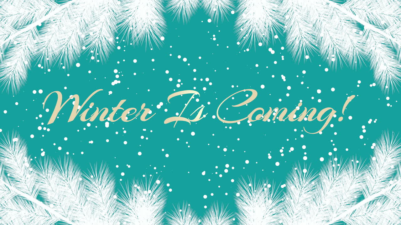 el invierno está llegando con nieve voladora y árbol de navidad en gradiente azul