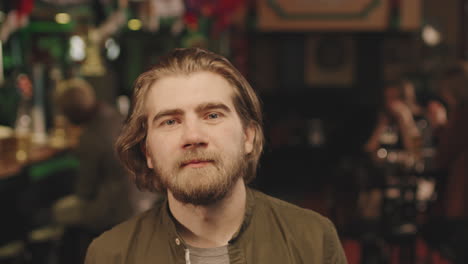 handsome man at bar