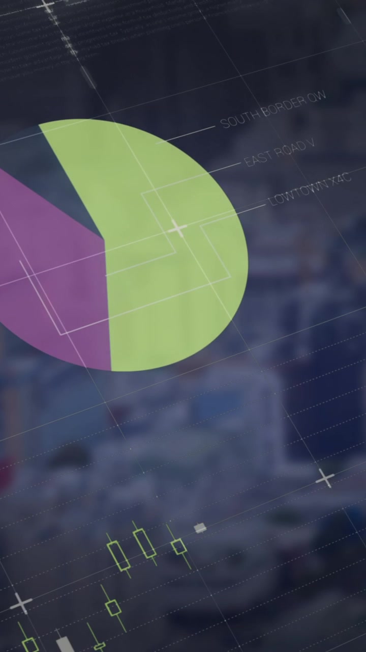 Animazione dell'elaborazione dati su un paesaggio