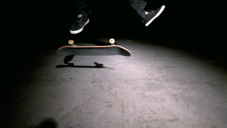 Skater-doing-double-kickflip-trick-