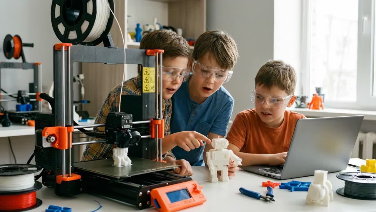 Children Learning About 3D Printing