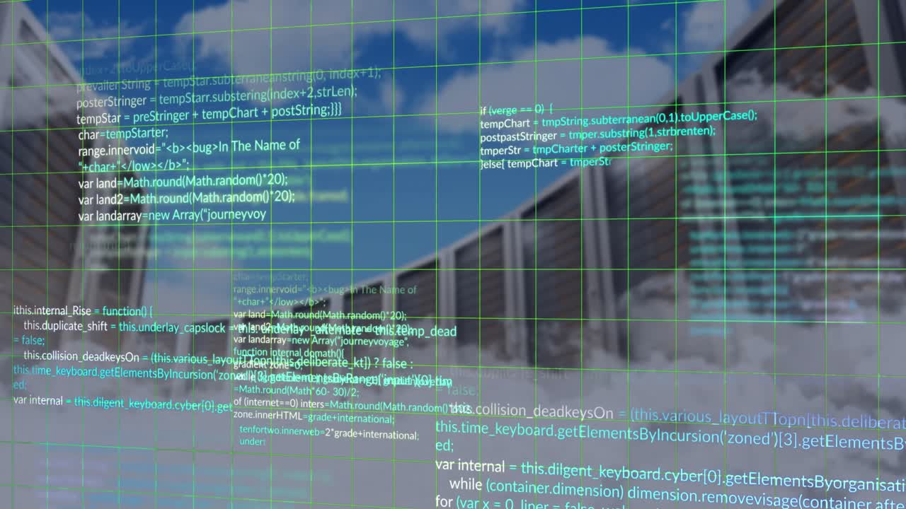 컴퓨터 서버를 통해 데이터 처리의 애니메이션