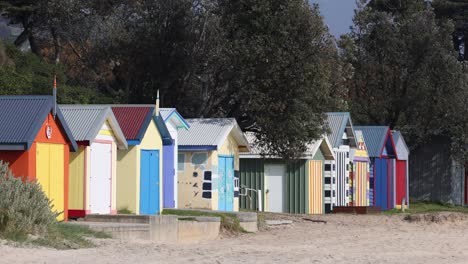 zooming out from vibrant beach boxes