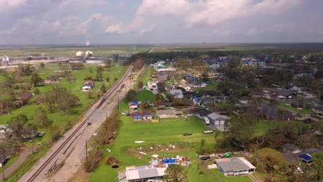 nearby refineries in norco and damaged homes post hurricane ida