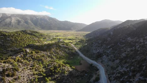 aerial footage of mountains in crete