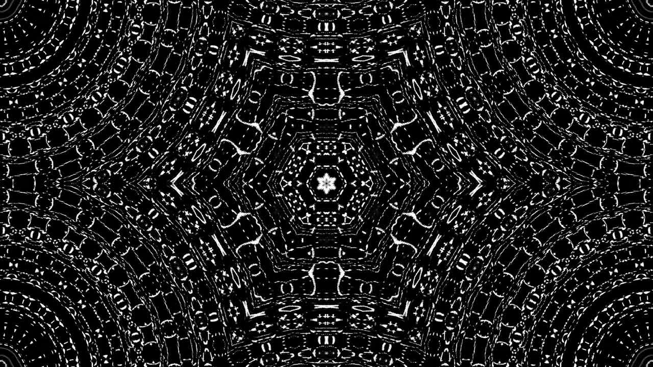 wavy point, circle shape, black and white color, on black background