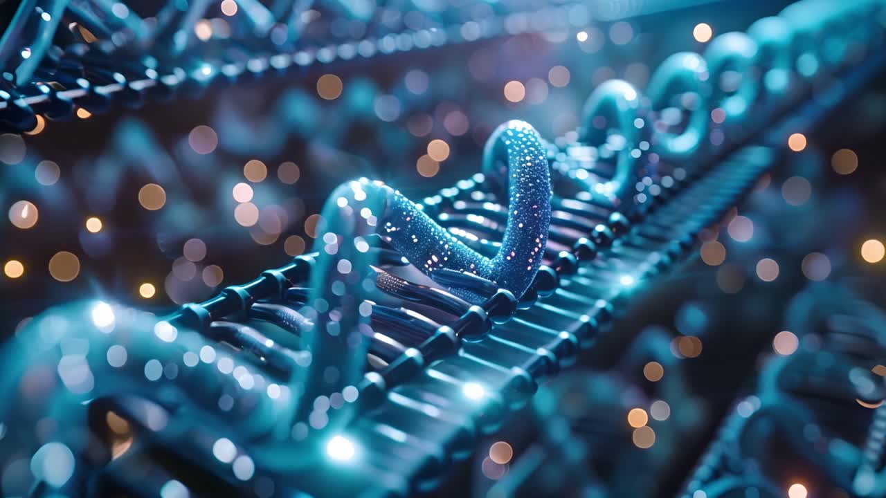 Futuristic DNA Helix - Science and Technology Abstract Background