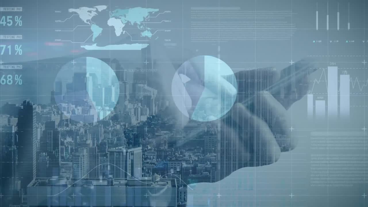 animación de estadísticas y procesamiento de datos sobre el hombre utilizando un teléfono inteligente