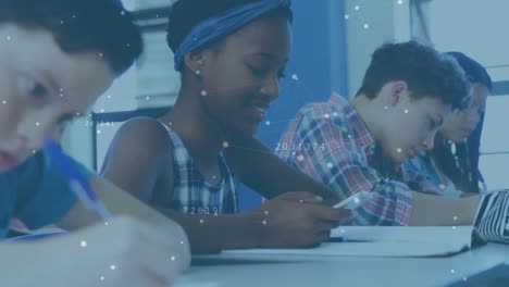 animation du réseau de connexions sur les écoliers en classe