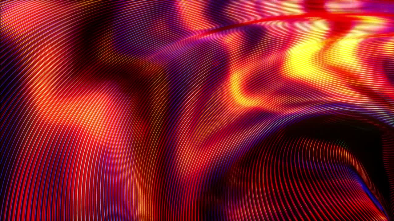 Colorful red moving soft metal shapes abstract background