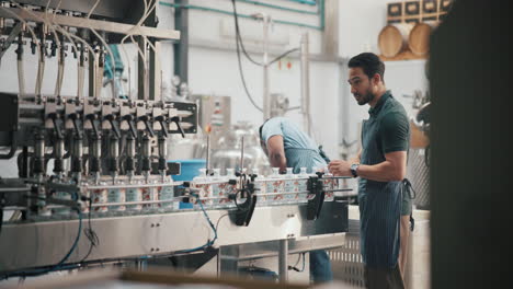 gin bottling process at a distillery
