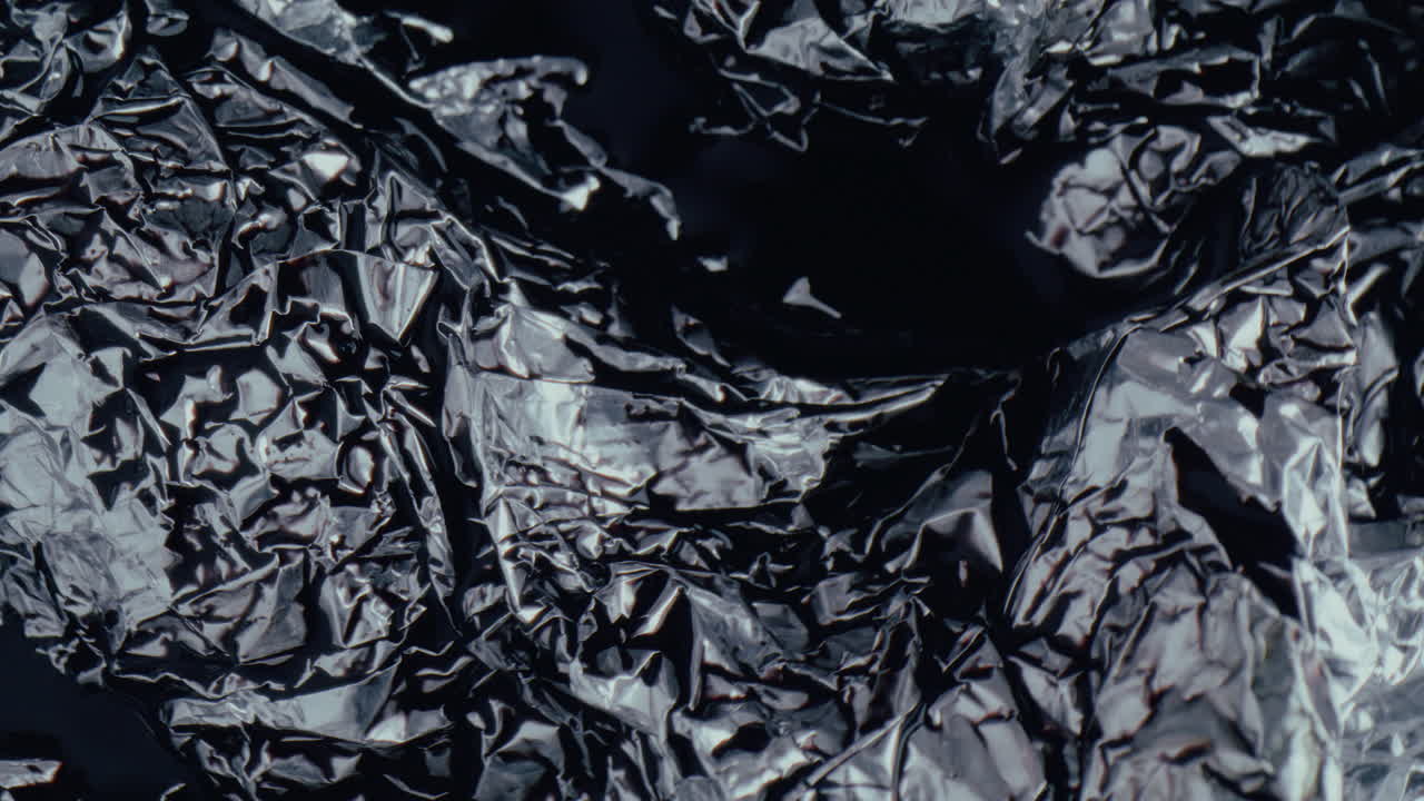 Crumpled Black Foil Texture