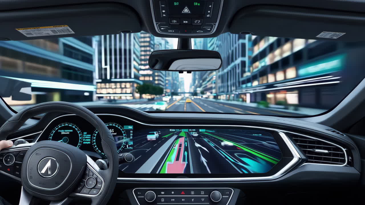 Future Car Interior with Advanced Technology