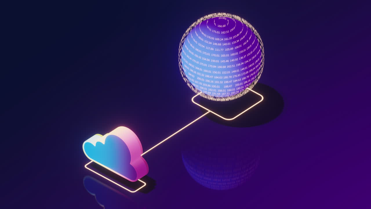 ilustración conceptual de la computación en la nube, renderización en 3d.