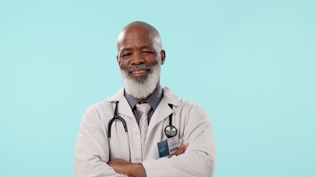 Senior, black man and professional doctor