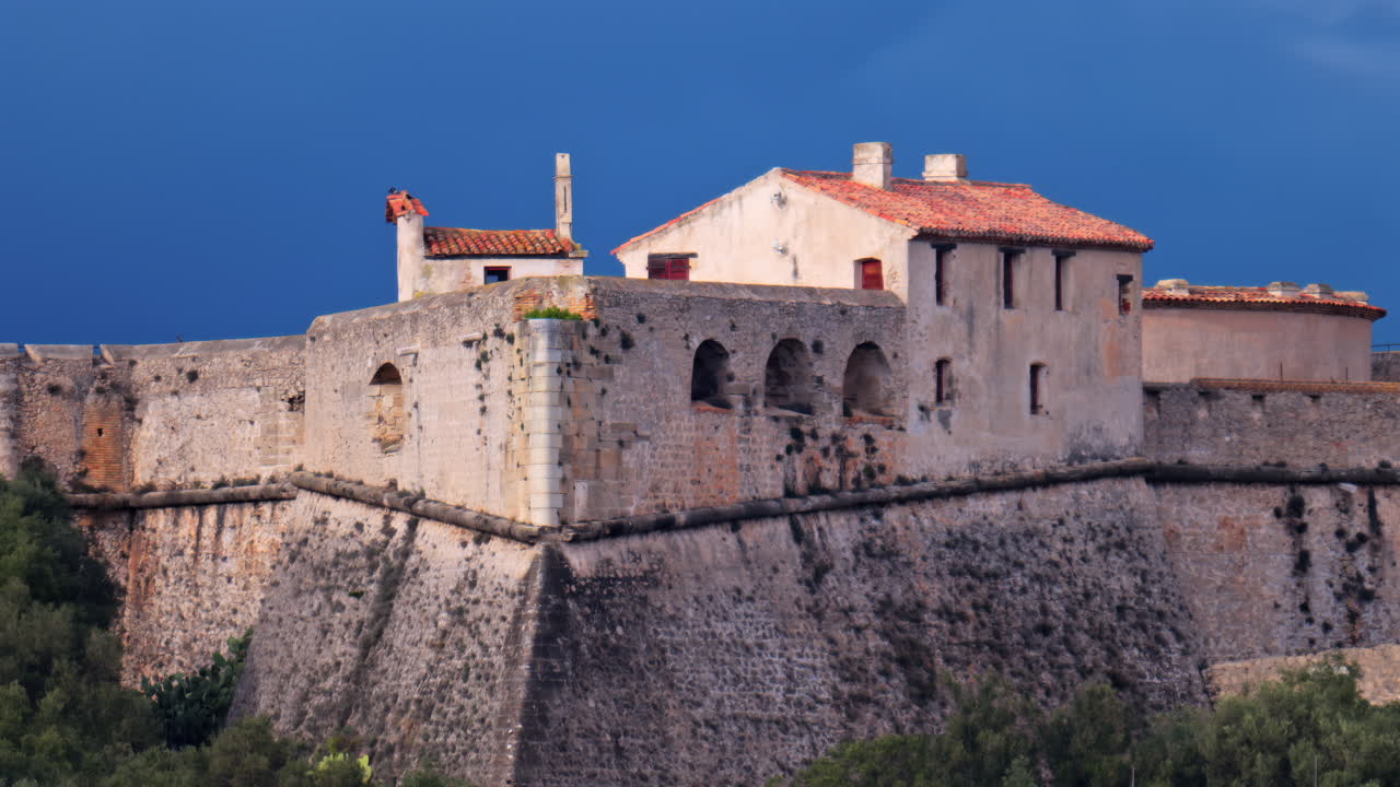 Distant view of the Fort Carre in Antibes, France