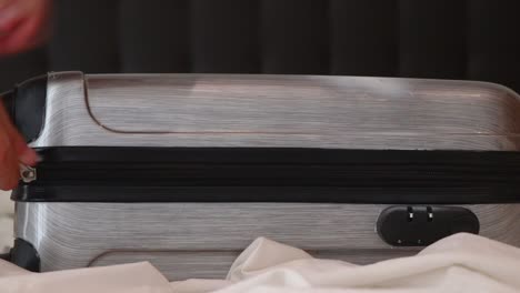unpacking a suitcase