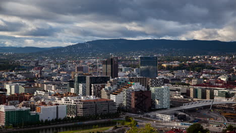 oslo downtown cloudy panoramic timelapse