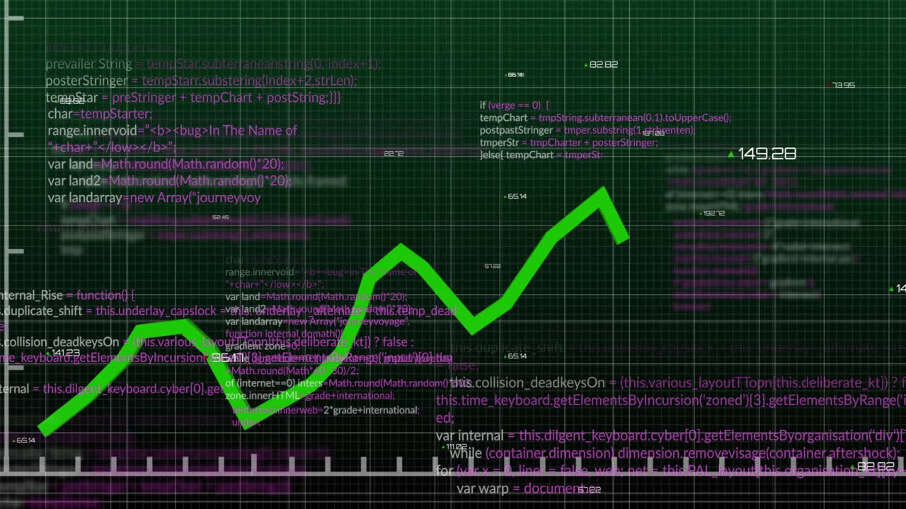 animación del procesamiento de datos sobre un fondo negro