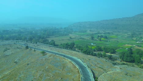 Aerial-view-sctty-Driving-on-Road