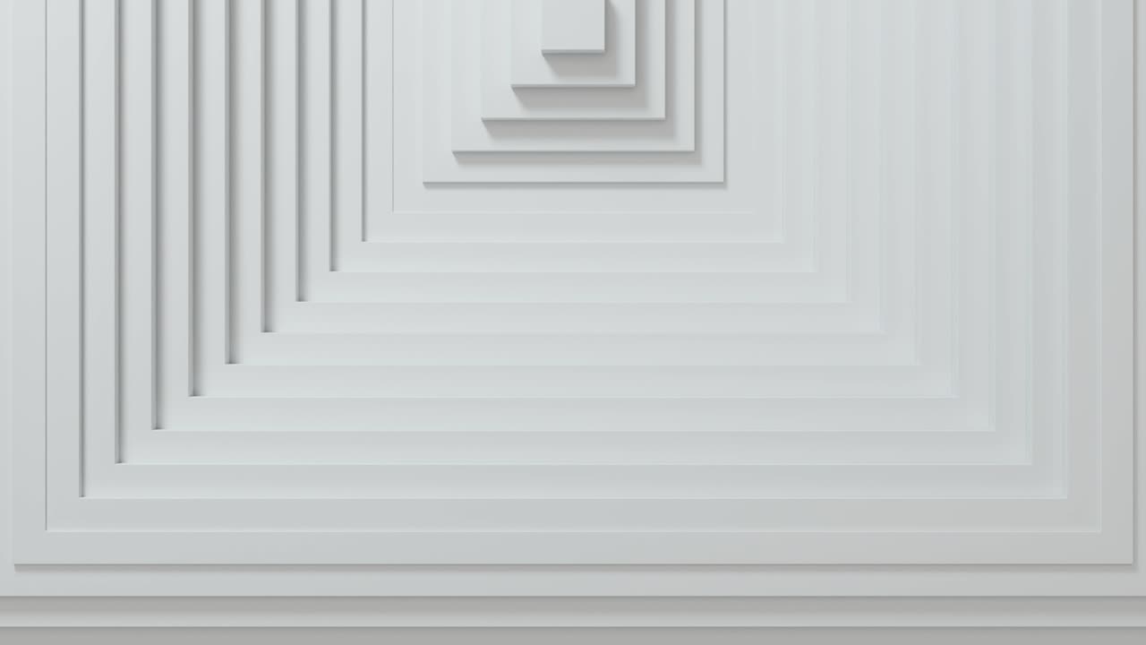 patrón abstracto de cuadrados con efecto offset. cubos de animación en blanco. fondo abstracto para la presentación de negocios. el centro se desplaza hacia el lado. bucle sin costuras 4k 3d render
