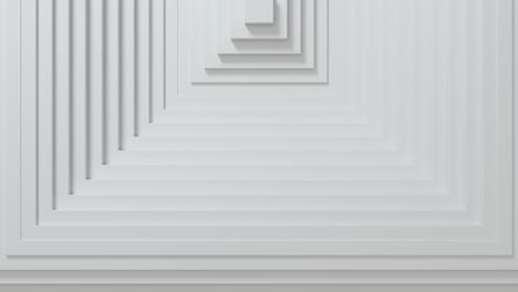 abstract pattern of squares with offset effect. white blank animation cubes. abstract background for business presentation. the center is shifted to the side. seamless loop 4k 3d render