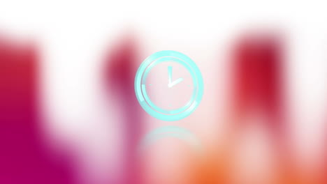 animation of clock moving fast on digital colorful background