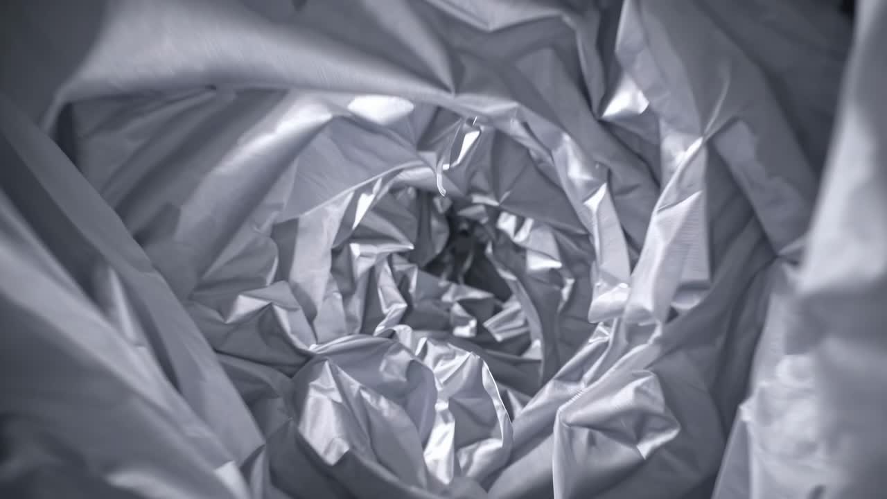 Abstract Silver Metallic Crumpled Texture