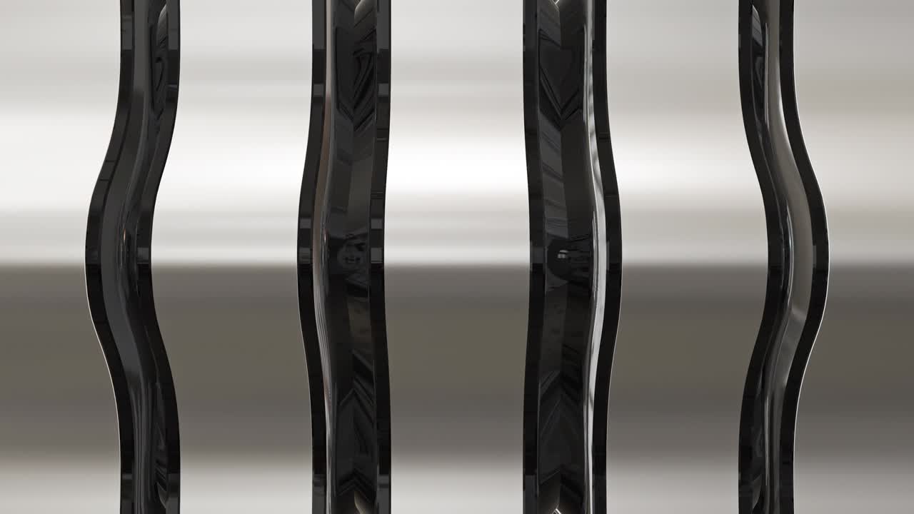 fondo de movimiento 3d con bloques de metal. abstracto crankshafts metálicos rotación render 3d bucle de animación