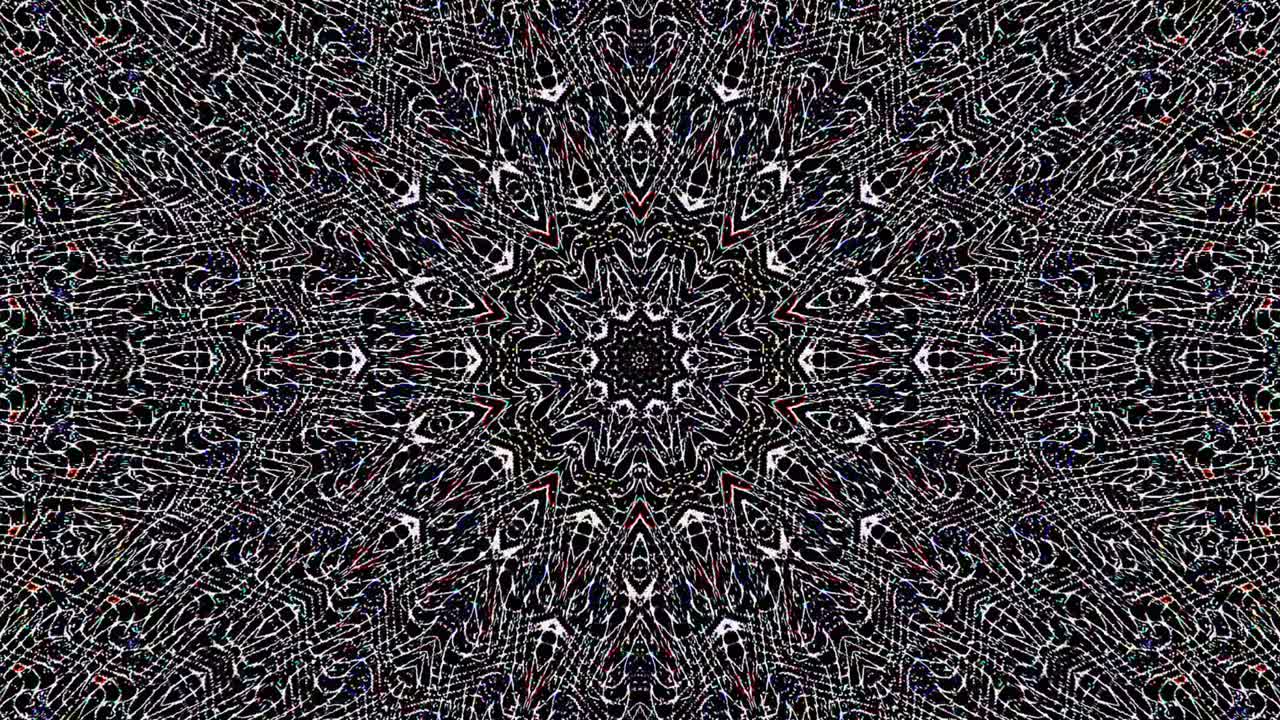 abstract lines circle shape forming dots of shining colorful flashing lights, black background