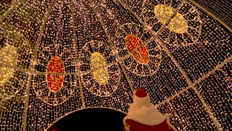 christmas light display with santa claus