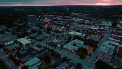 stunning aerial view of sunset over cityscape of columbus city, georgia