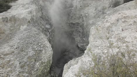 geological activity volcanic lanscape, steaming crater