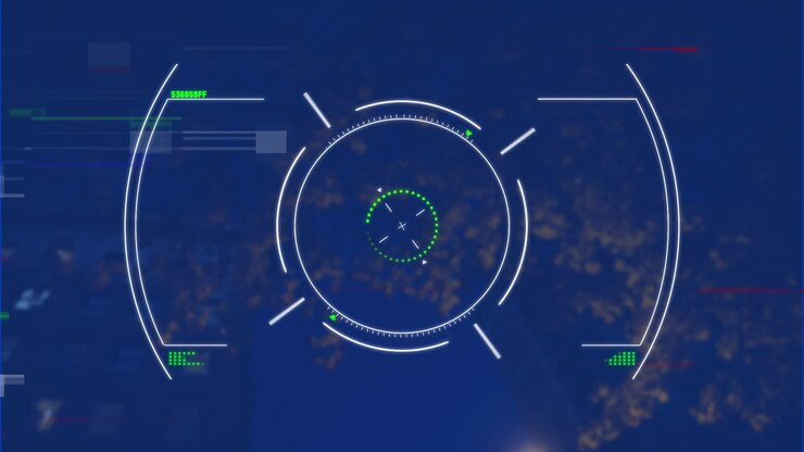Animation of data processing with scope scanning over interference and leaves