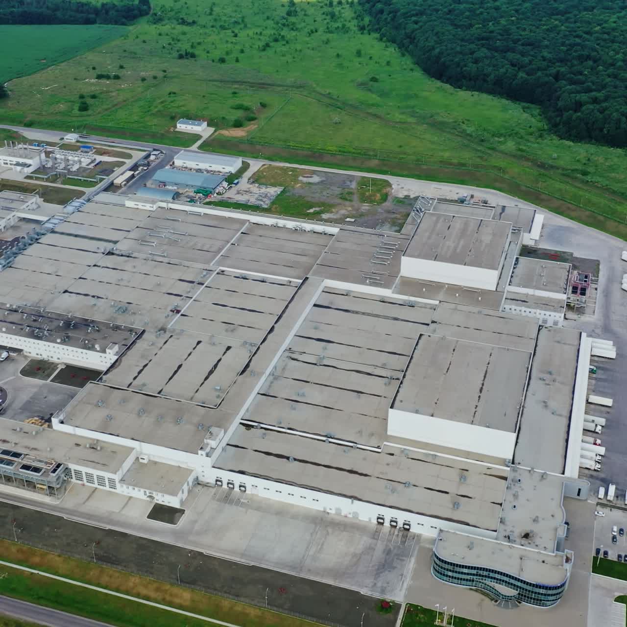 Aerial view of industrial area
