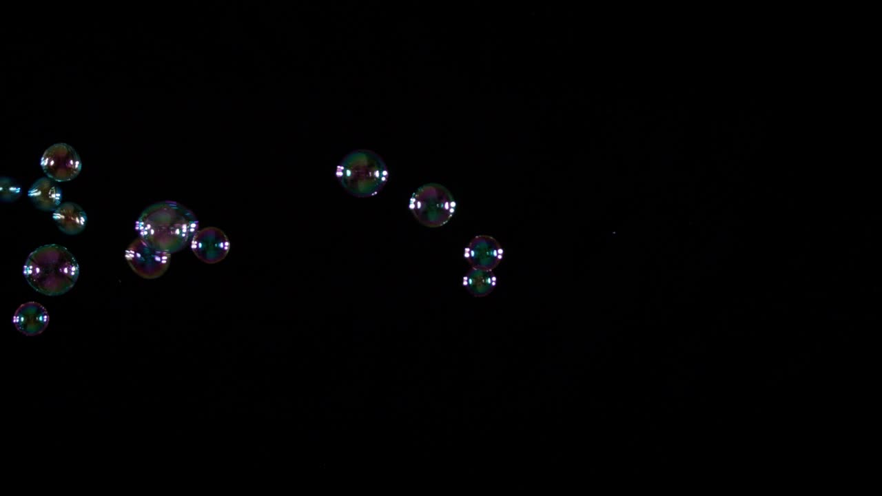 Soap Bubbles on Black Background