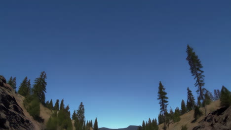 mountain valley landscape with blue sky