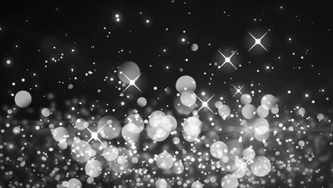 destellos blancos y manchas brillantes que se mueven contra un fondo púrpura