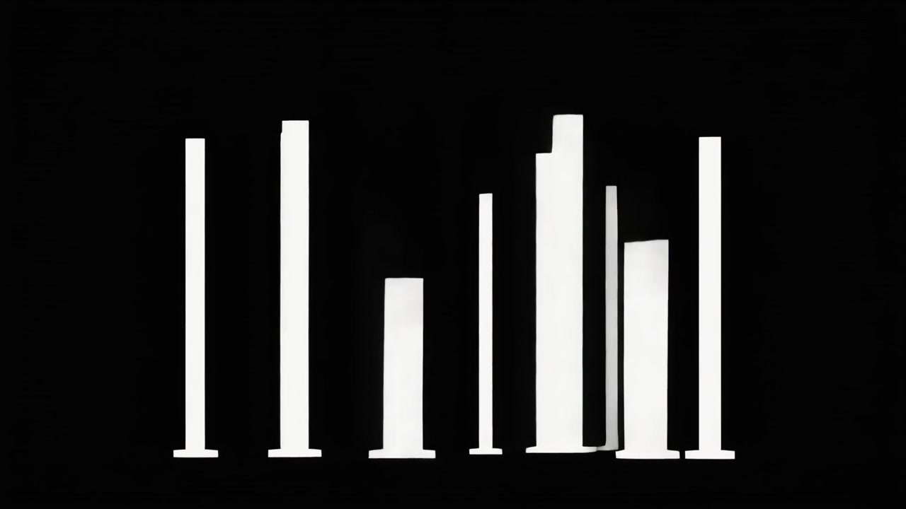 Abstract Animation of White Vertical Bars Moving Against Black Background