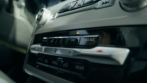 close up of car's climate control panel