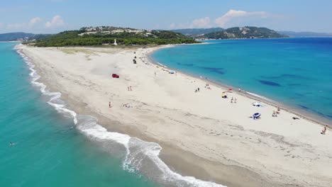 the famous head of the beautiful and wonderful beach of possidi, halkidiki, greece