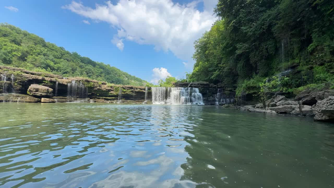 Majestic waterfall and Rock Island State Park, TN