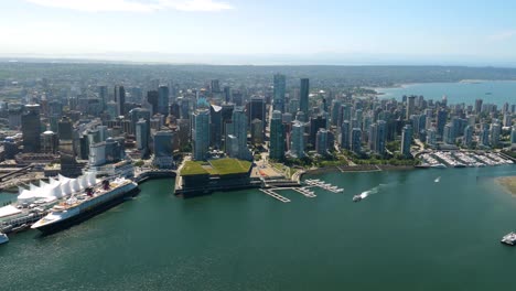 a breathtaking panorama of vancouver, bc, canada's city in this awe-inspiring aerial video