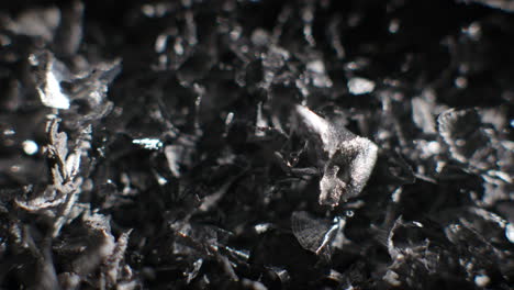silver fillings macro shot