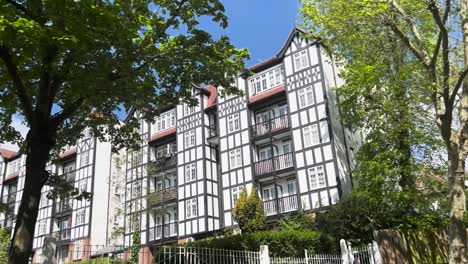 tudor style apartment building in london