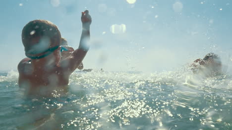 United-Family-Playing-in-Sea-and-Splashing-Water